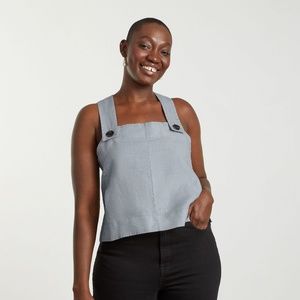 The Apron Linen Tank - sky color